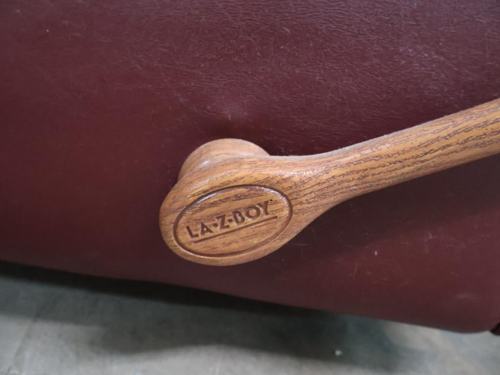 La-Z-Boy Burgundy Leather Recliner Chair - 8