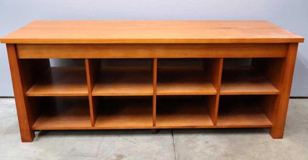 Wood Media Console Cabinet with Open Shelving (1 of 10)