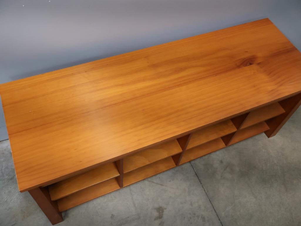Wood Media Console Cabinet with Open Shelving - 2