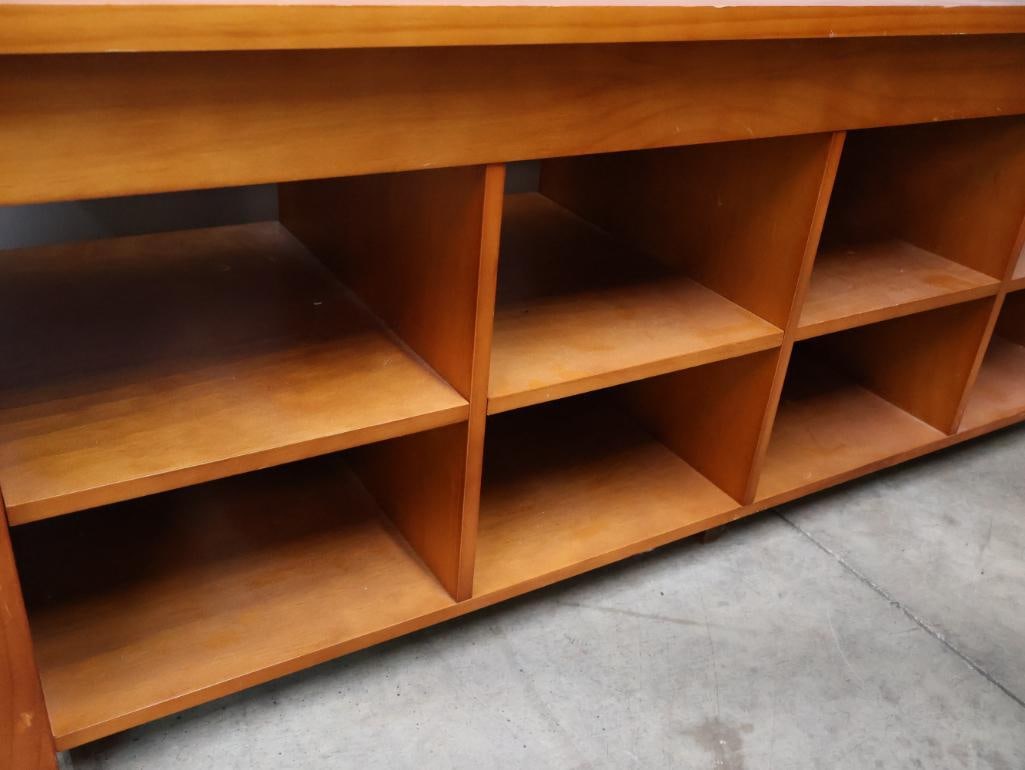 Wood Media Console Cabinet with Open Shelving - 3