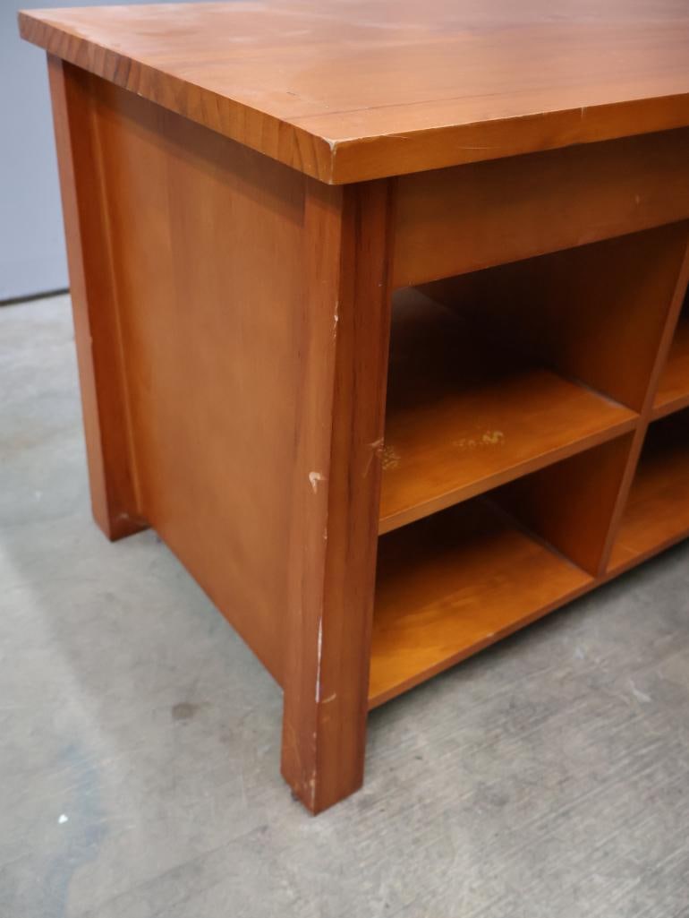 Wood Media Console Cabinet with Open Shelving - 6