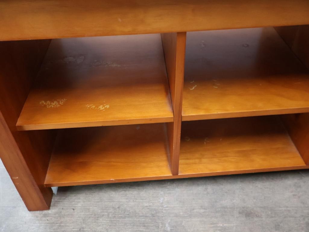 Wood Media Console Cabinet with Open Shelving - 7