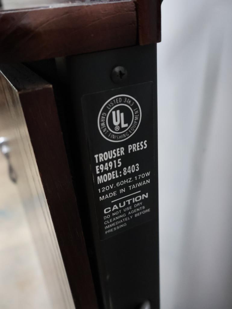 Brass Tone Coat Rack & Wooden Valet Stand Combination - 7