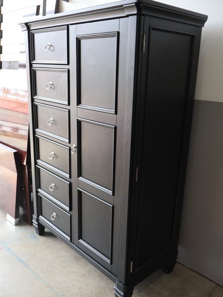 Black Armoire Cabinet with Drawers - 2