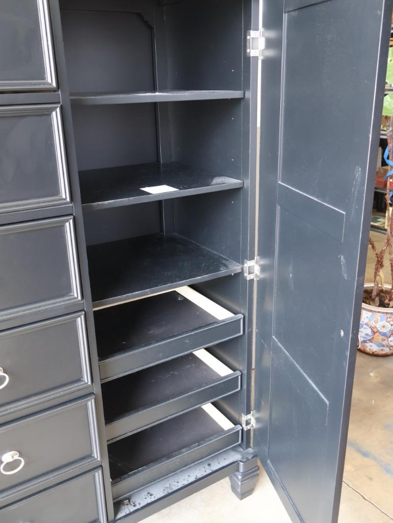 Black Armoire Cabinet with Drawers - 8