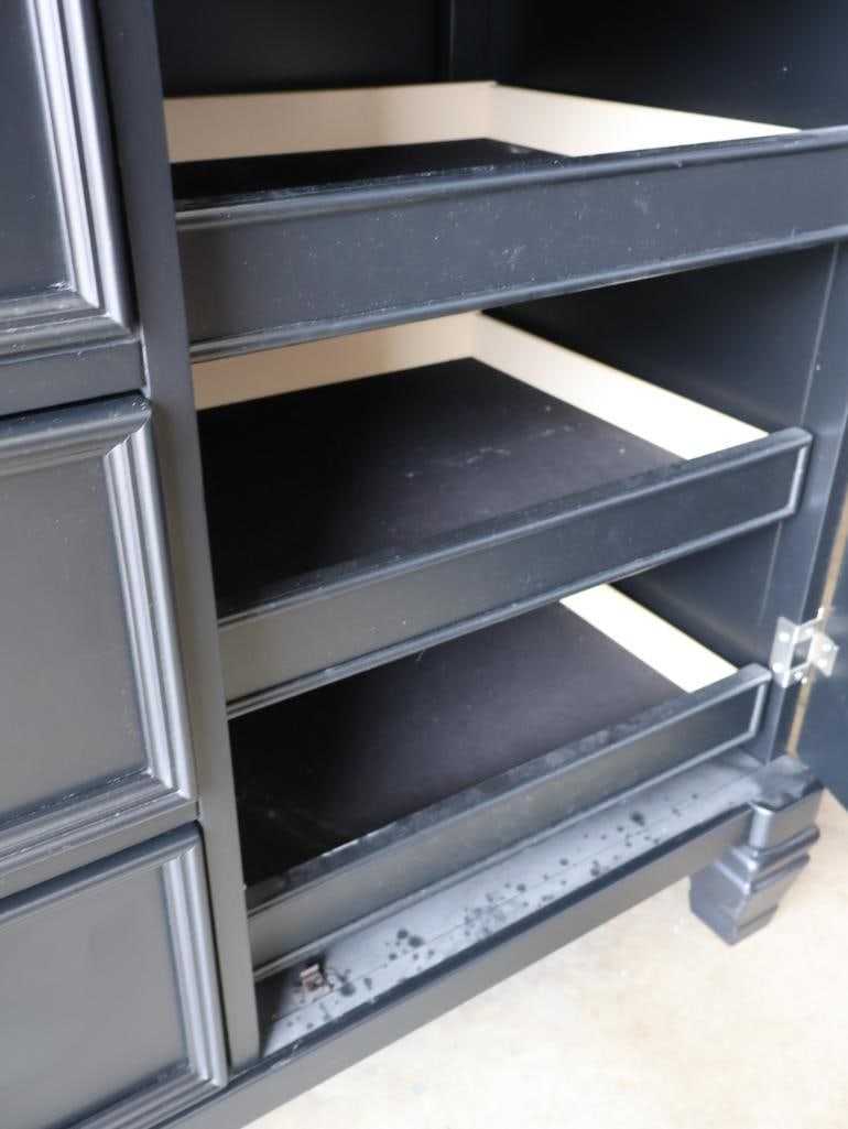 Black Armoire Cabinet with Drawers - 9