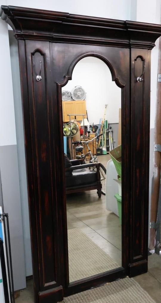 Large Dark Wood Framed Floor Mirror (1 of 10)