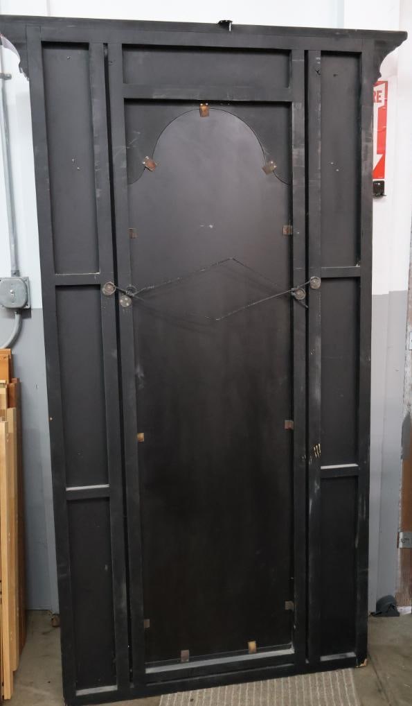 Large Dark Wood Framed Floor Mirror - 7