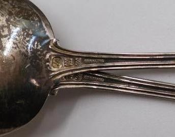 Two Antique Sets of Six Sterling Monogrammed Spoons - 5