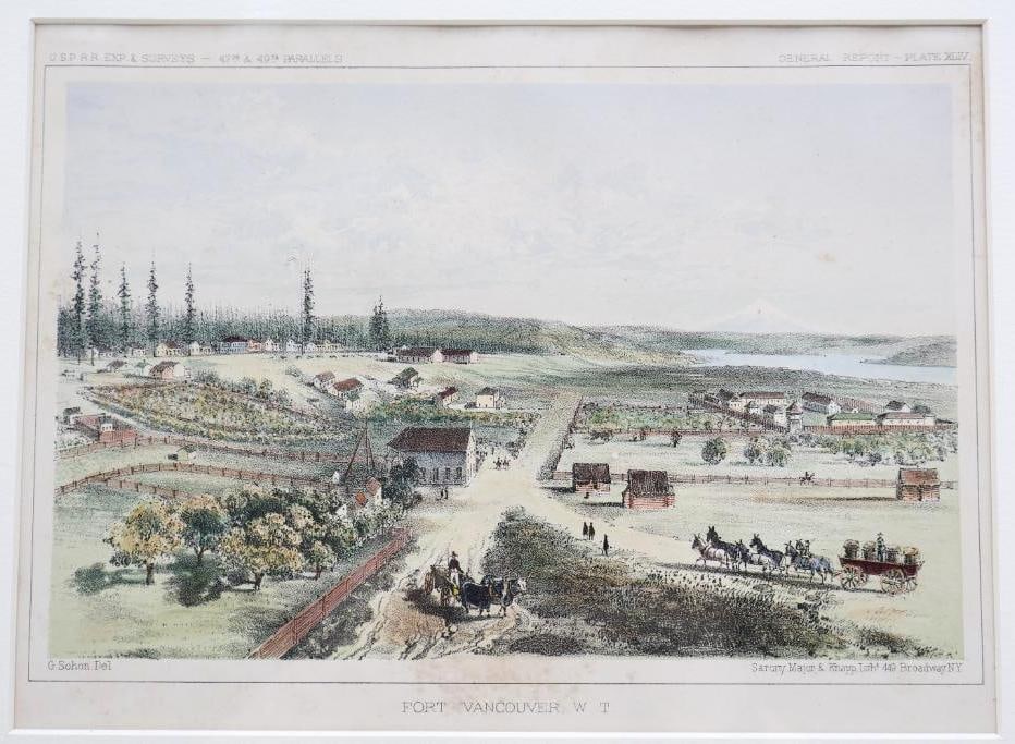 Two Antique Prints of Forts in the Pacific Northwest - 2
