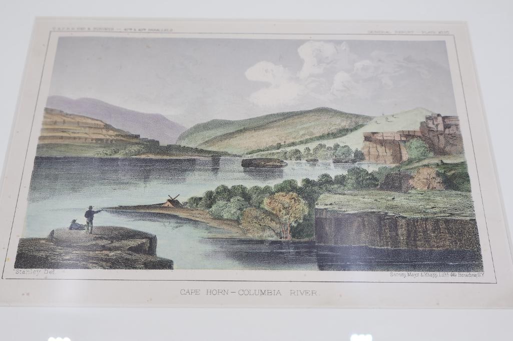 Two Antique Columbia River Oregon Plate Prints - 6