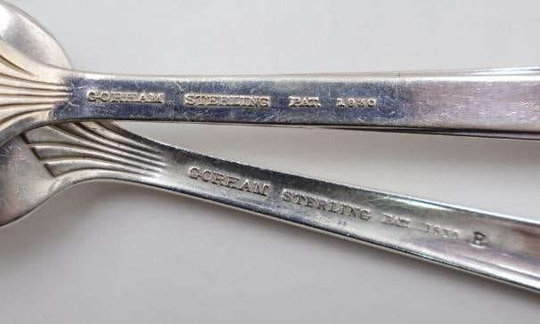 Vintage Gorham Monogrammed Sterling Silverware Set - 7