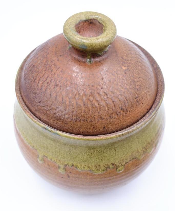 Natural Fiber Native Woven Mat and Stoneware Lidded Jar - 10