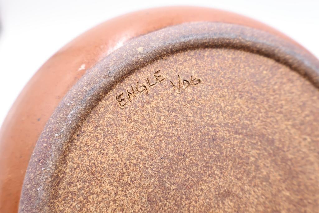 Natural Fiber Native Woven Mat and Stoneware Lidded Jar - 13