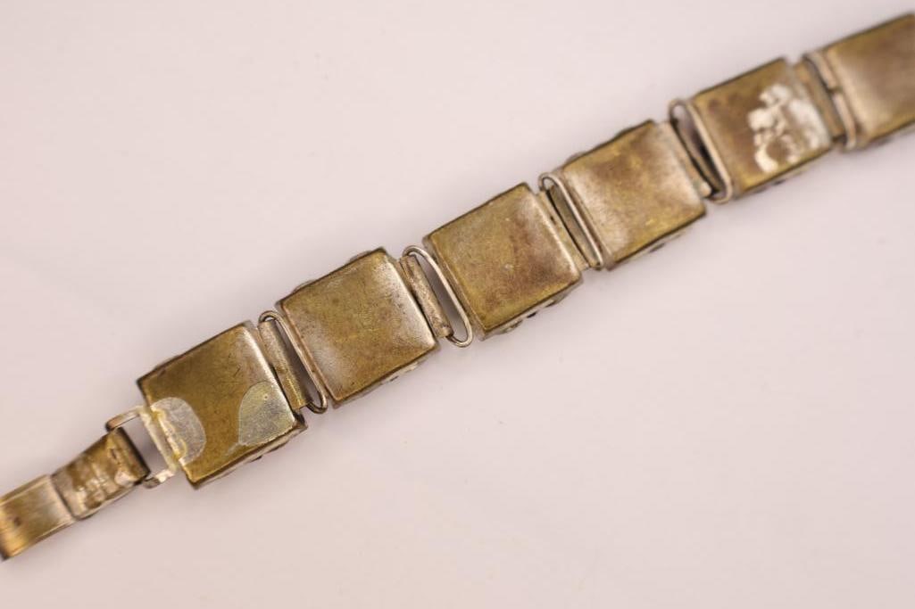 Vintage Micro Mosaic Floral Bracelet - 4