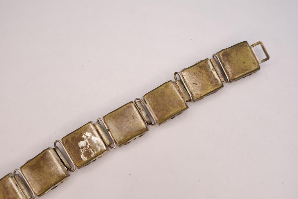Vintage Micro Mosaic Floral Bracelet - 5