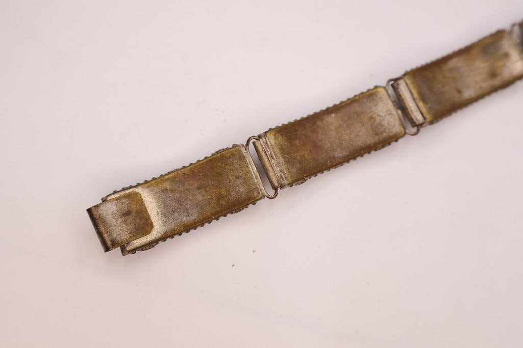 Vintage Micro Mosaic Floral Scene Bracelet - 6
