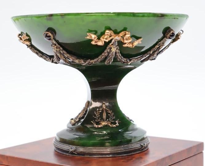 Faberge Nephrite Jade Compote - 2