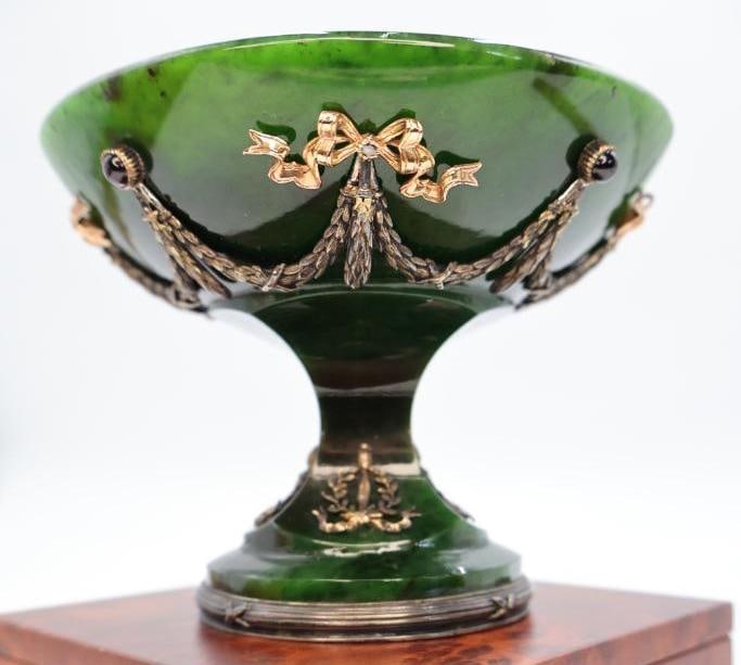 Faberge Nephrite Jade Compote - 3