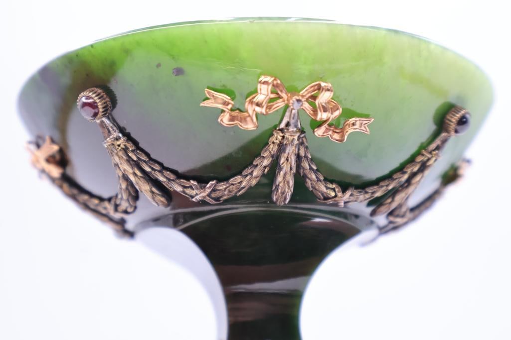 Faberge Nephrite Jade Compote - 4