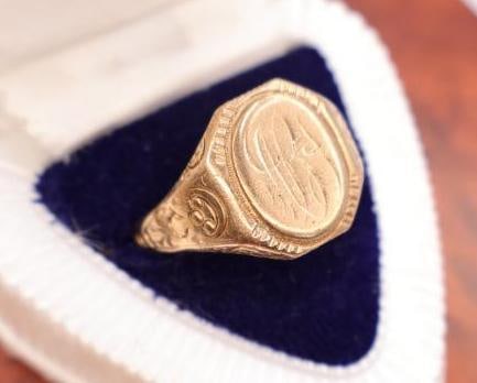 10k Gold Monogrammed Ring - 2