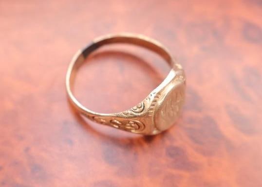 10k Gold Monogrammed Ring - 5