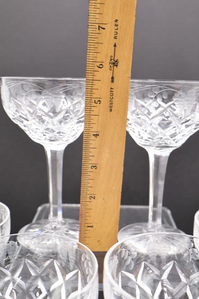 Vintage Crystal Boda Wine Glasses Set - 3