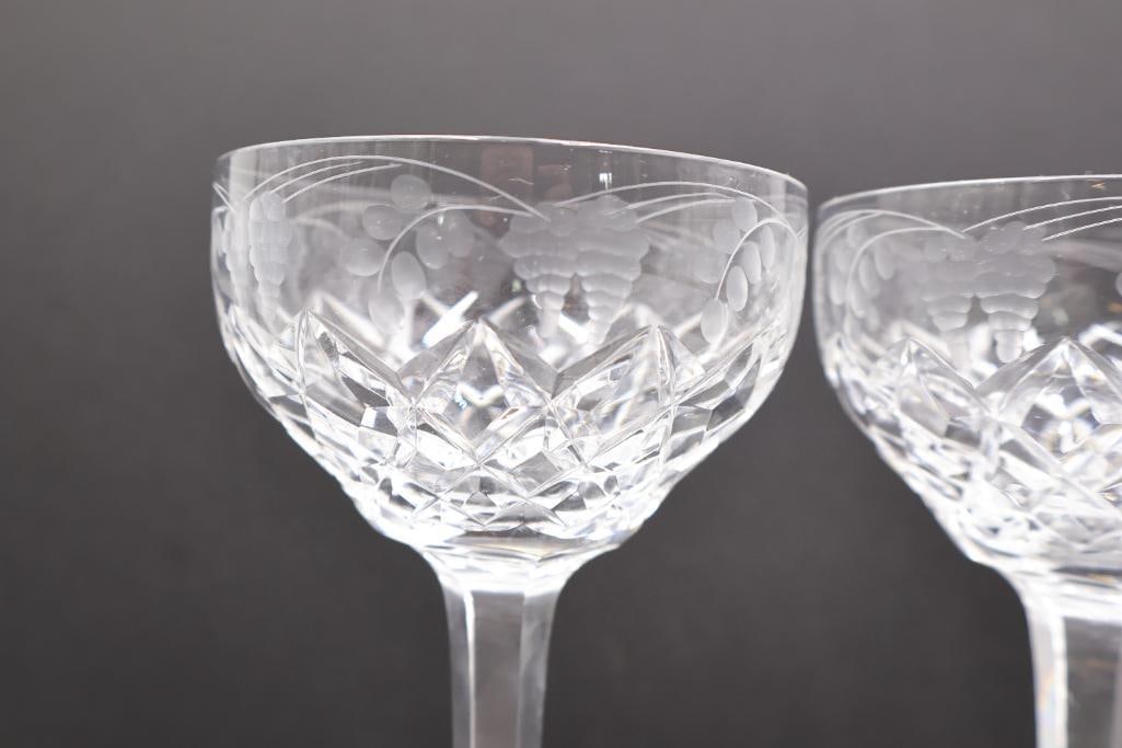 Vintage Crystal Boda Wine Glasses Set - 4