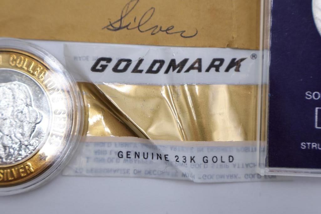 Silver Coins, Gold Foil and Piece of Silver - 2