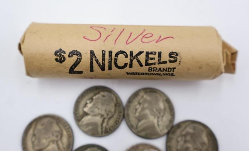 Loose Silver Nickels and Roll - 2