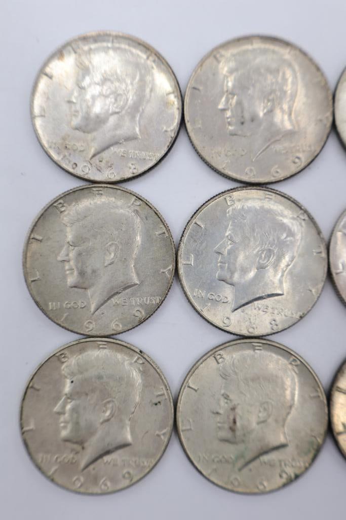 12 Kennedy Half Dollars - 2
