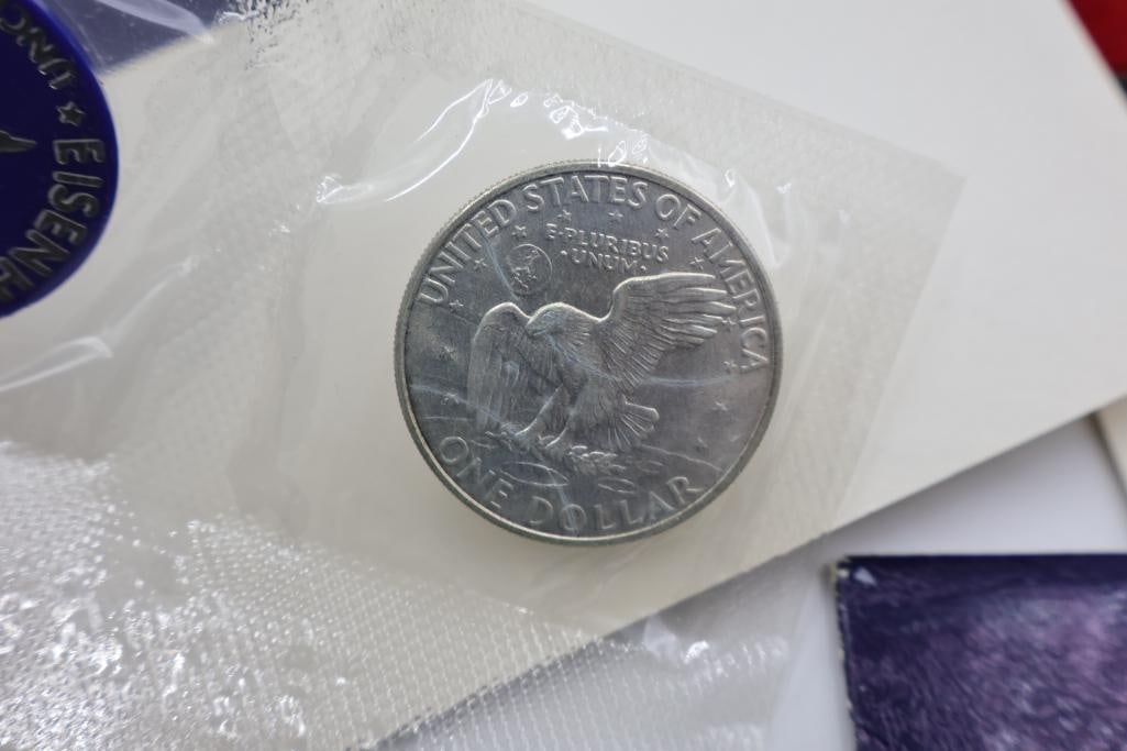 Three Silver Eisenhower Collectable Dollars - 4