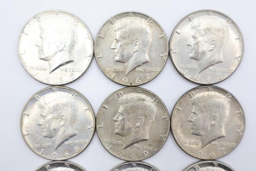12 Kennedy Half Dollars - 2