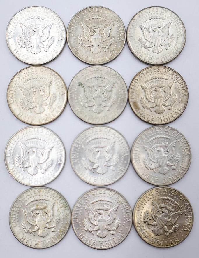 12 Kennedy Half Dollars - 4