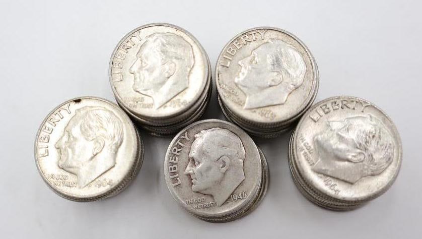 45 Silver Content Roosevelt Dimes - 2