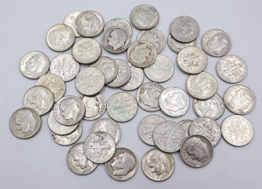 45 Silver Content Roosevelt Dimes - 4