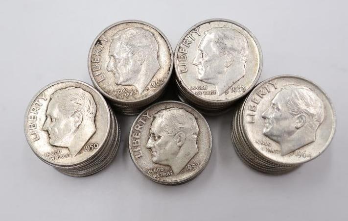 45 Silver Content Roosevelt Dimes - 2