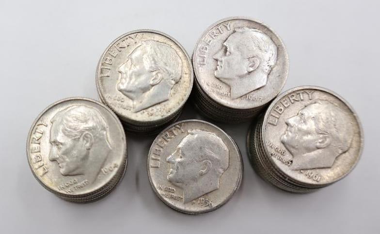 45 Silver Content Roosevelt Dimes - 2