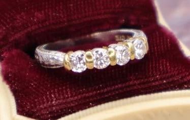 Gorgeous Platinum Two Tone Diamond Ring - 2