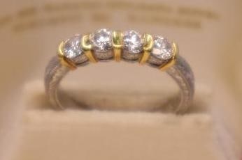 Gorgeous Platinum Two Tone Diamond Ring - 3