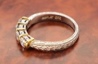 Gorgeous Platinum Two Tone Diamond Ring - 6