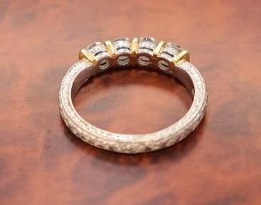 Gorgeous Platinum Two Tone Diamond Ring - 7