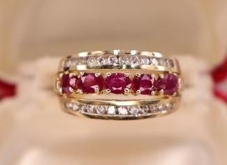 14k Gold Ruby and Diamond Ring - 2
