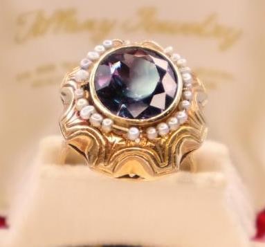 14k Yellow Gold with Amethyst and Pearl Accents - 2