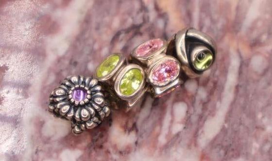 Four Pandora Charms with Gems Accents - 2