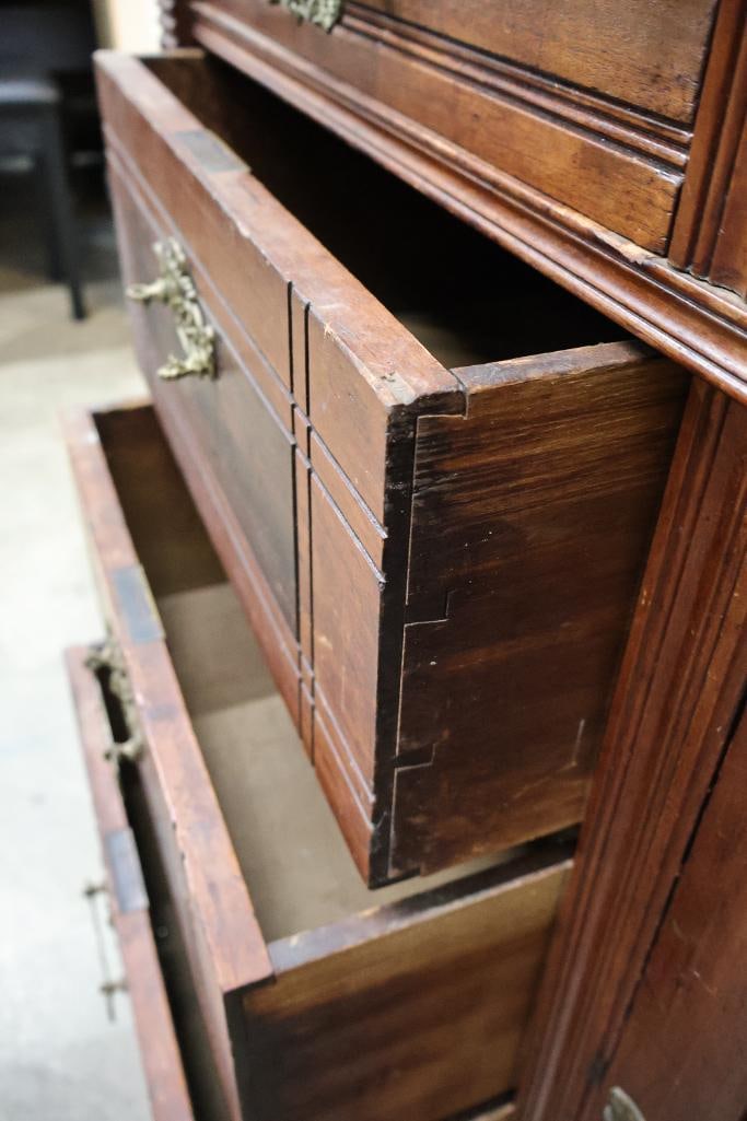 Antique Victorian Sideboard with Marble Top - 16