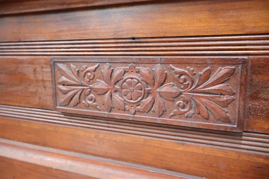Antique Victorian Sideboard with Marble Top - 8