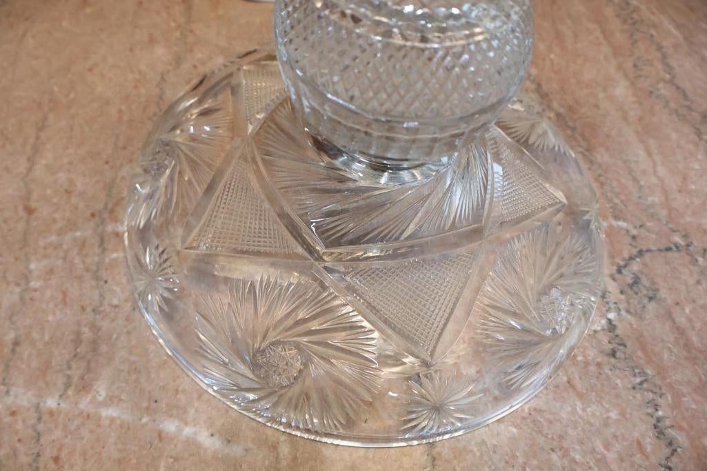 Antique American Brilliant Cut Glass Parlor Lamp - 7
