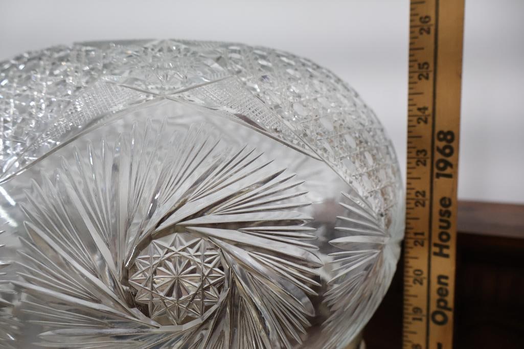 Antique American Brilliant Cut Glass Parlor Lamp - 9