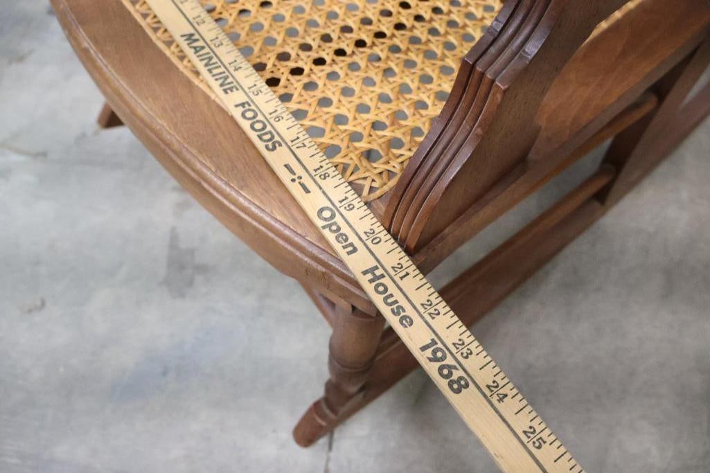 Antique Caned Rocking Chair - 3